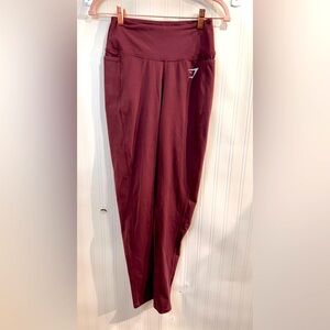 Gymshark Leggings Workout Gym CrossFit Run Wine Color Sz S